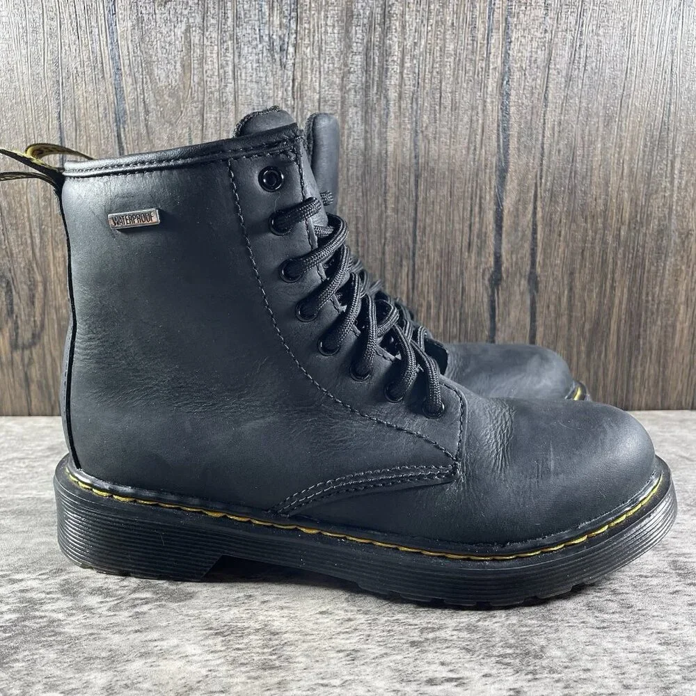 Dr Doc Martens 1460 Waterproof J Black Boots Youth Size 2